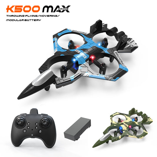 K500 Combat Drone Four-Channel Hovering Quadcopter With Altitude Hold, Flip Stunts, And Remote Control Lighting Plane