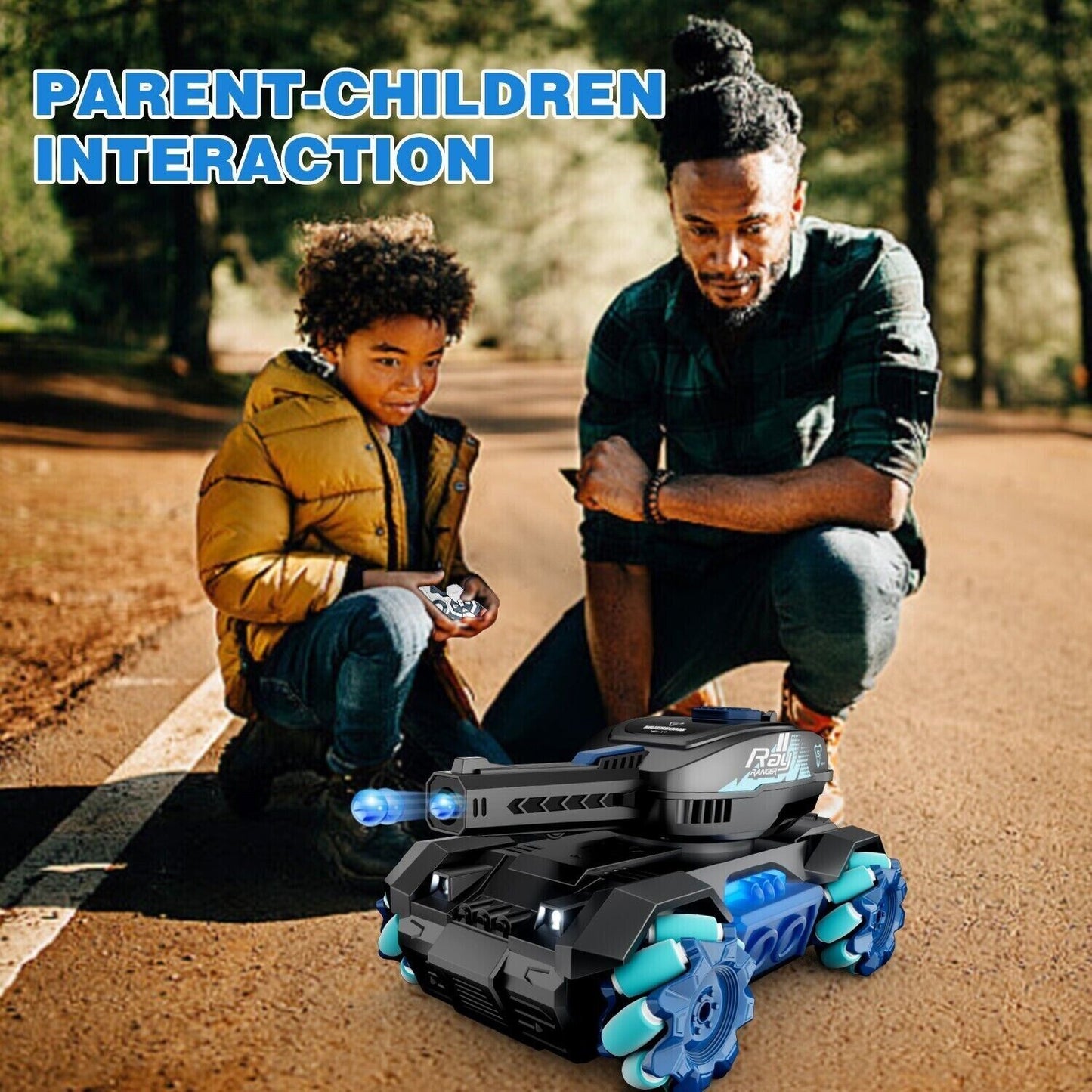 RC Tank Red Four Wheel Drive Remote Control Car 2.4G Gesture Control Water Bomb