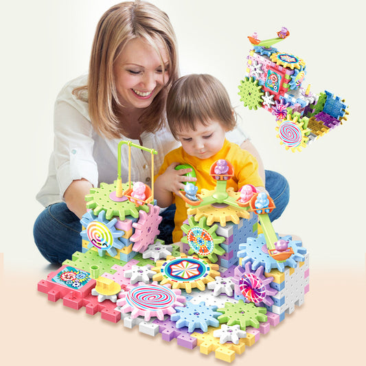 Build 3D Puzzle with basic gears for 3-6 Years Old (83 or 203 pieces)