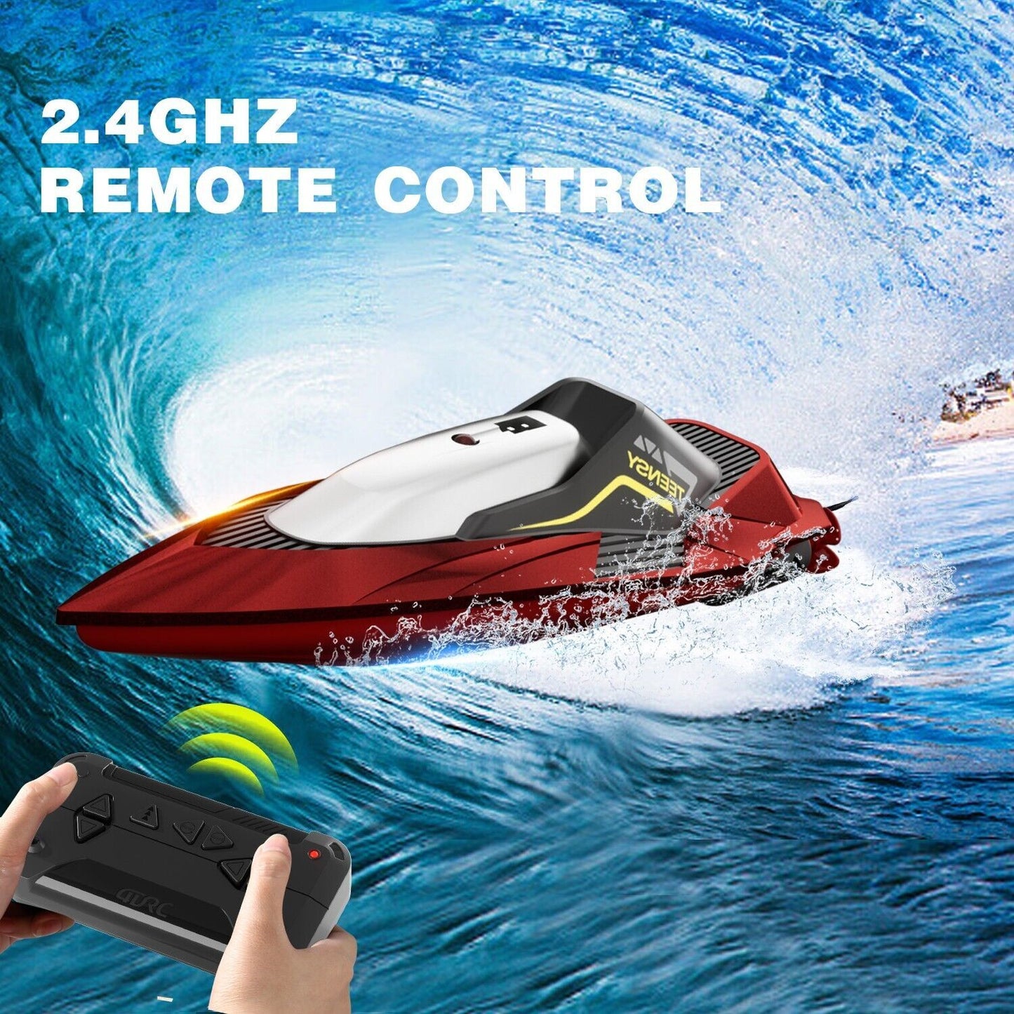 Fast RC Boat For Pools And Lakes, 2.4 GHz 20 MPH 4DRC S5 Racing Boats For Kids