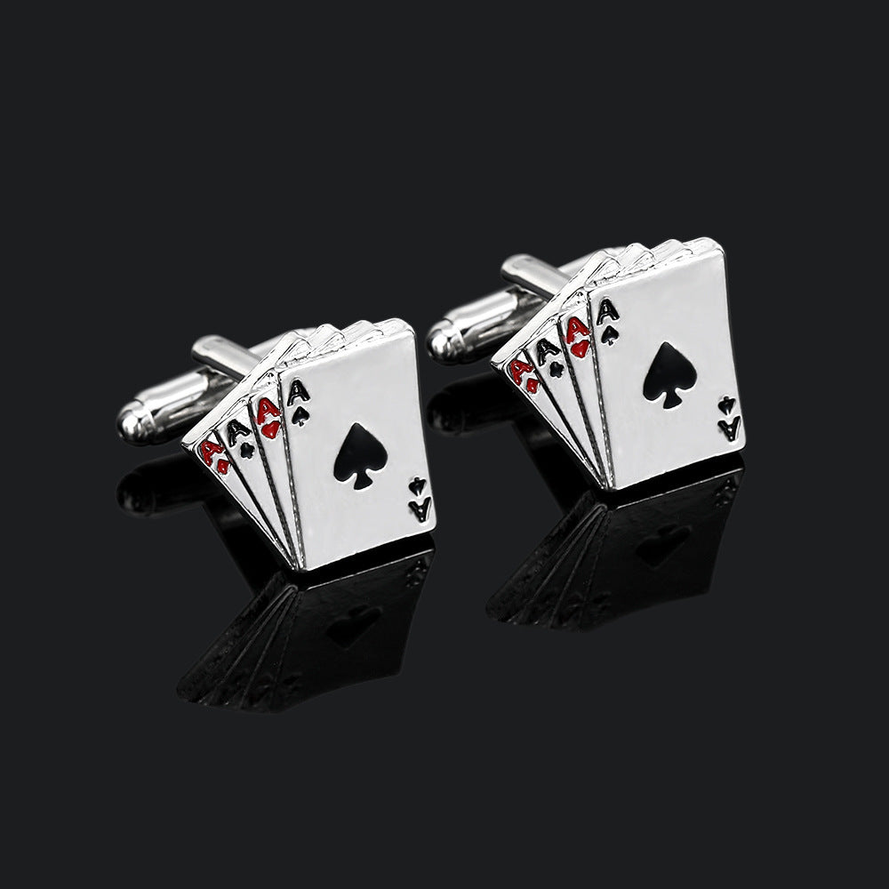 Poker Cufflinks Business Shirt Cufflinks Tie Clip