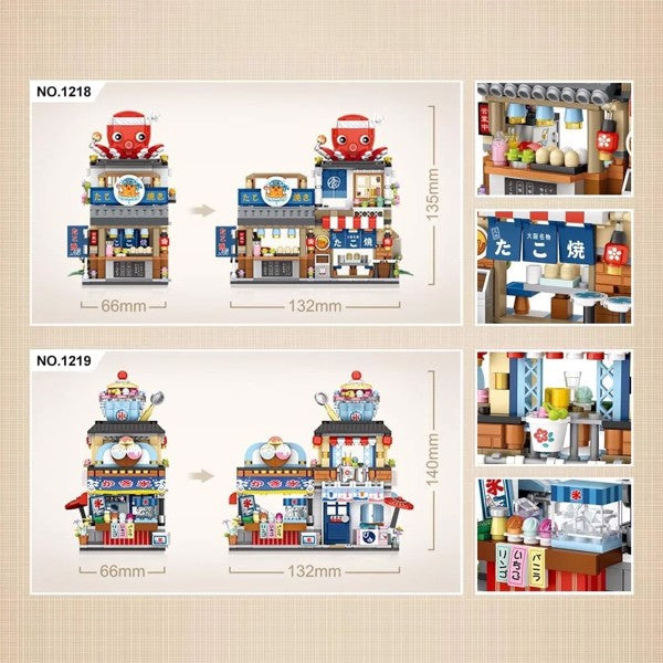 Build 4 PACK BRICK BUILDING KIDS SET, 2969 PCS BUILDING BLOCK SET JAPAN STREET BUILDING PLAYSET GIFTS