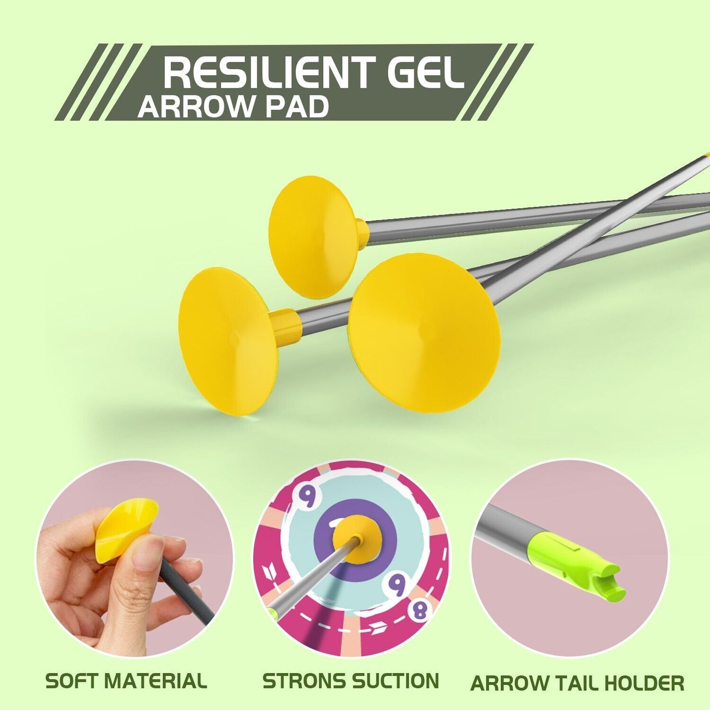 Bow & Arrow Set for Young Archers, LED-lit Archery Bow with 10 Suction Cup Arrows, Targets & Arrow Holders