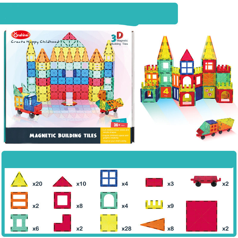Magnetic Piece Building Block Set Diy Toy Baby Magnet Boy And Girl Puzzle Assembling