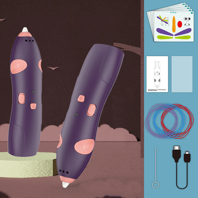 3D Printing Pen With 3 PCL Filament Low Temperature DIY Painting Graffiti Kids Drawing Pen for Children Painting