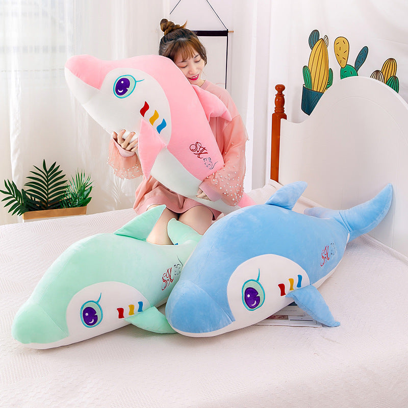 Adorable dolphin doll marine animal baby dolphin pillow