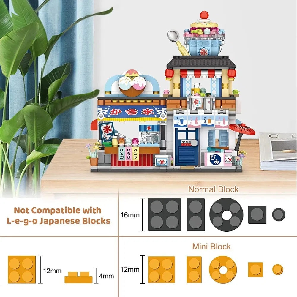 Build Mini-Blocks Set 2 For Kids, 2969 PCS  - Japanese Street Building Toy Set Gift For 6-15 Years Olds