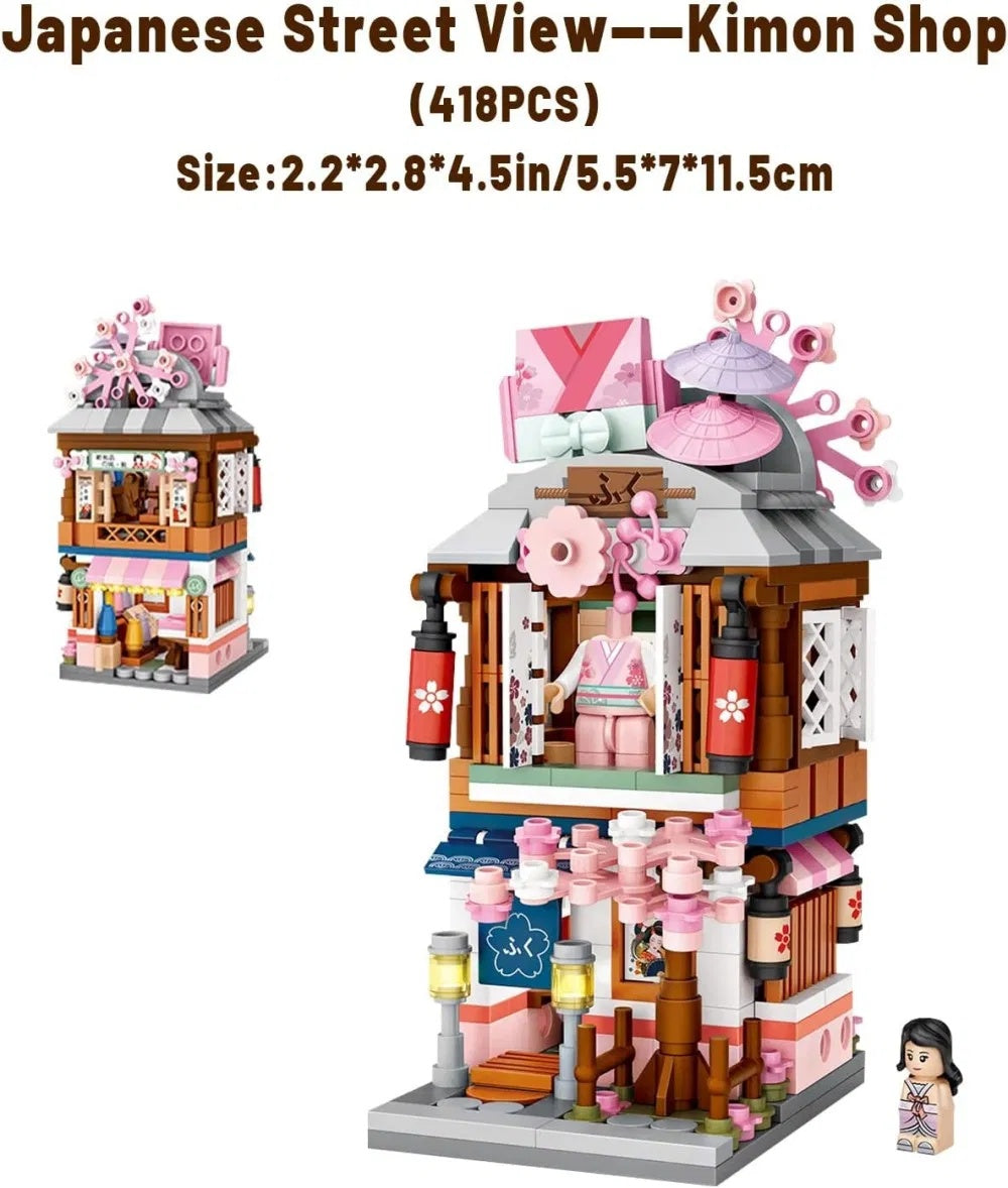 Build Mini-blocks Set 1 For Kids, 2969 PCS - Japanese Street Building Toy Set Gift For 6-15 Years Olds