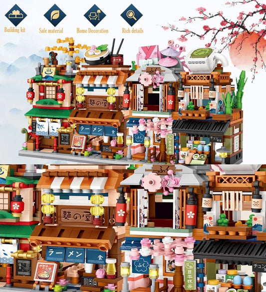 Build Mini-blocks Set 1 For Kids, 2969 PCS - Japanese Street Building Toy Set Gift For 6-15 Years Olds