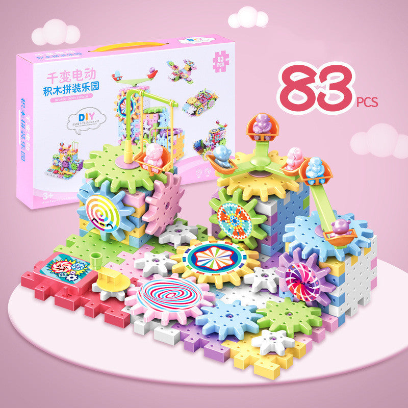 Build 3D Puzzle with basic gears for 3-6 Years Old (83 or 203 pieces)