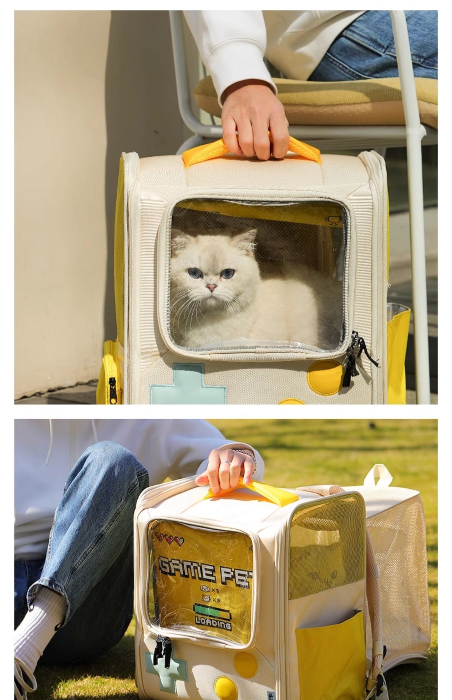 Pet Cat Bag Portable Backpack Foldable For small family members Travel Nest