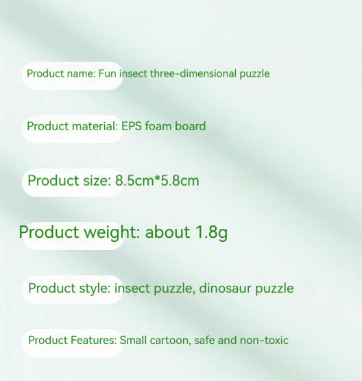 3D Three-dimensional Animal Puzzle Insect Creative Diy Toys Early