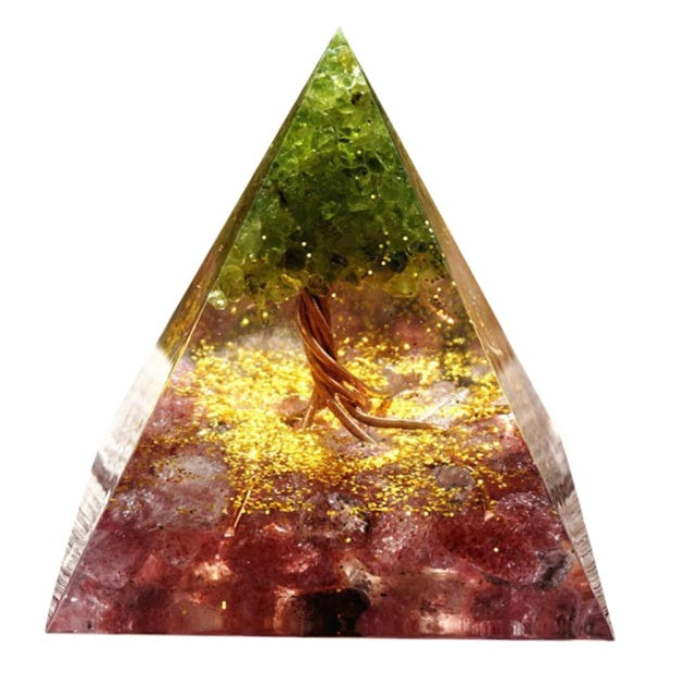 Pyramid Decoration Natural Crystal Spiritual Resin Craft