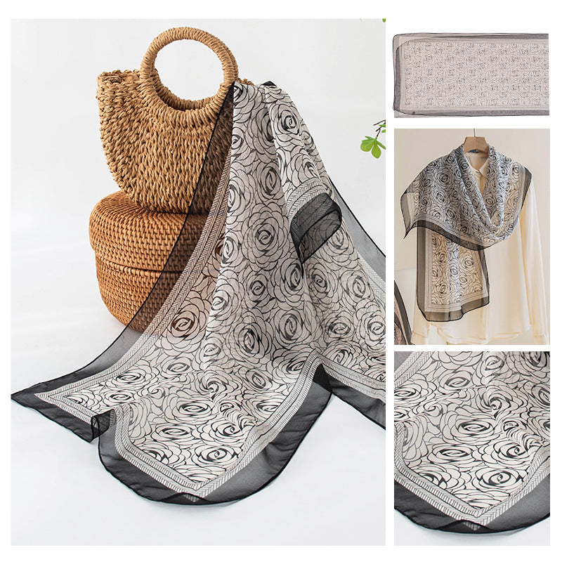 Silk Scarf Women's Mulberry Silk Printed Scarf