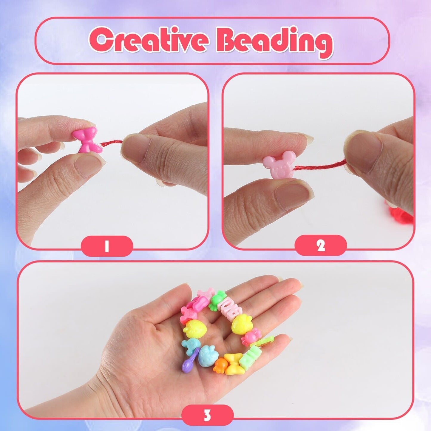 Children's Bracelet Making Kit, Beaded Rope DIY, Children's Hand Knitting Beading Games, Craft Rope Making Tools, Children's Game Activity Sets .Logistics Is Randomly Sent By UPS,USPS,FEDEX.
