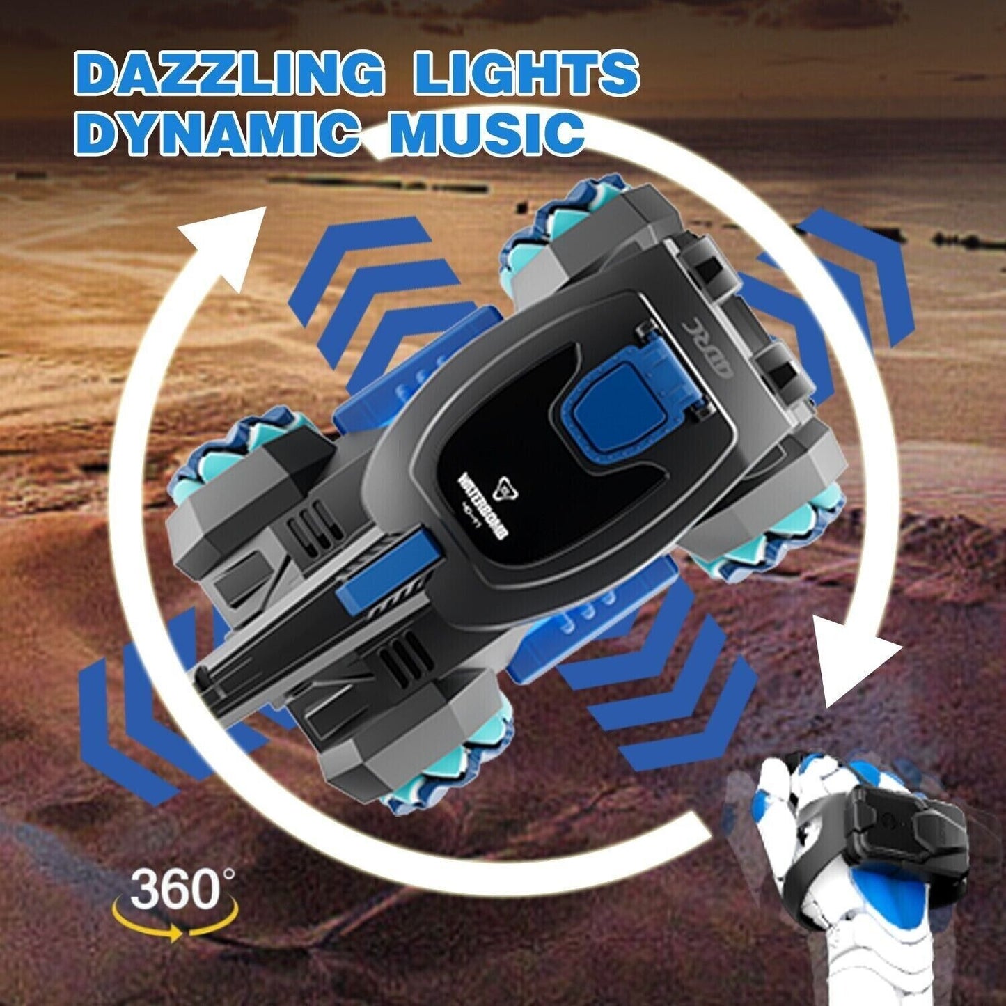 RC Tank Red Four Wheel Drive Remote Control Car 2.4G Gesture Control Water Bomb