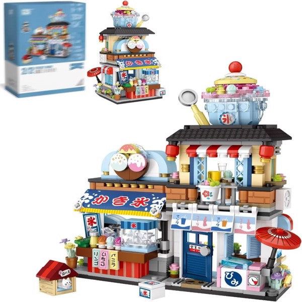 Build 4 PACK BRICK BUILDING KIDS SET, 2969 PCS BUILDING BLOCK SET JAPAN STREET BUILDING PLAYSET GIFTS