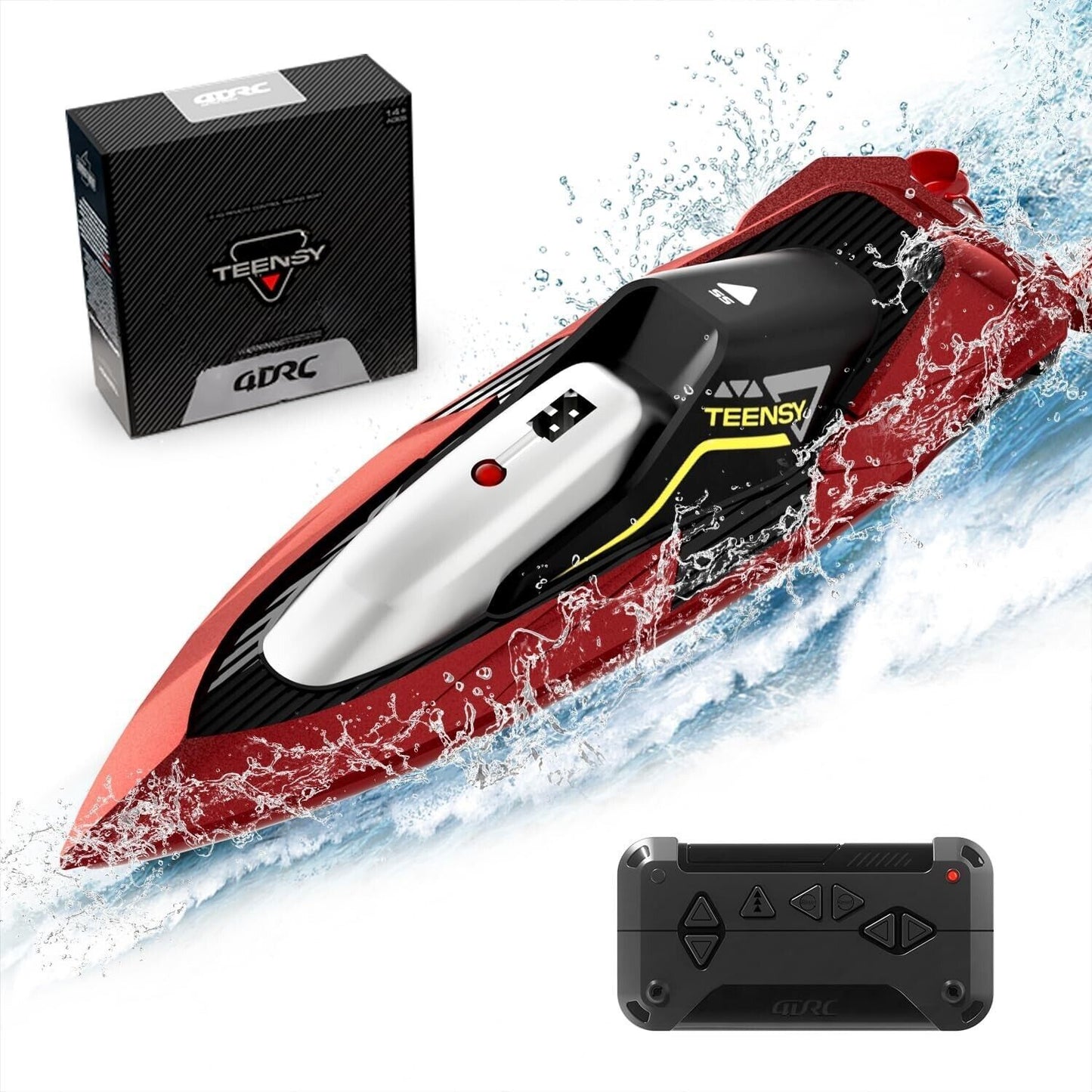 Fast RC Boat For Pools And Lakes, 2.4 GHz 20 MPH 4DRC S5 Racing Boats For Kids