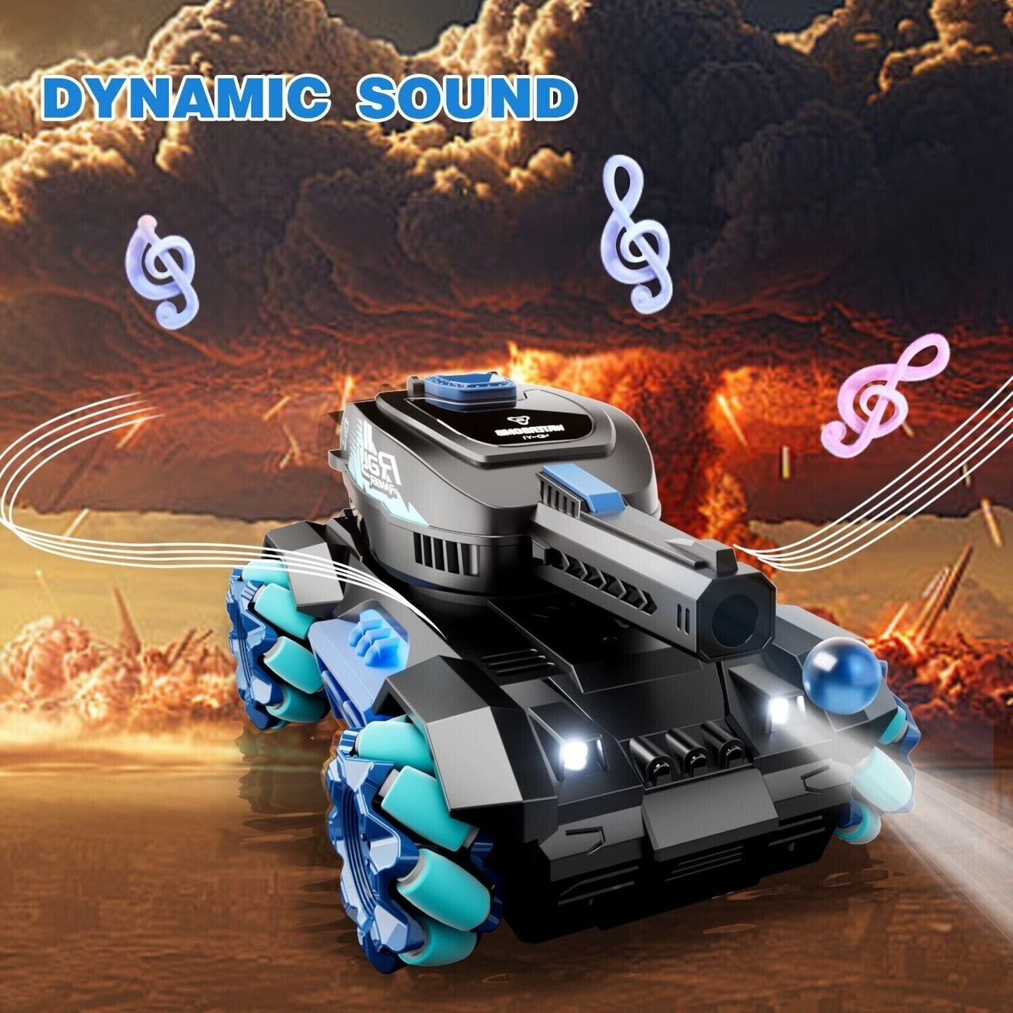RC Tank Red Four Wheel Drive Remote Control Car 2.4G Gesture Control Water Bomb