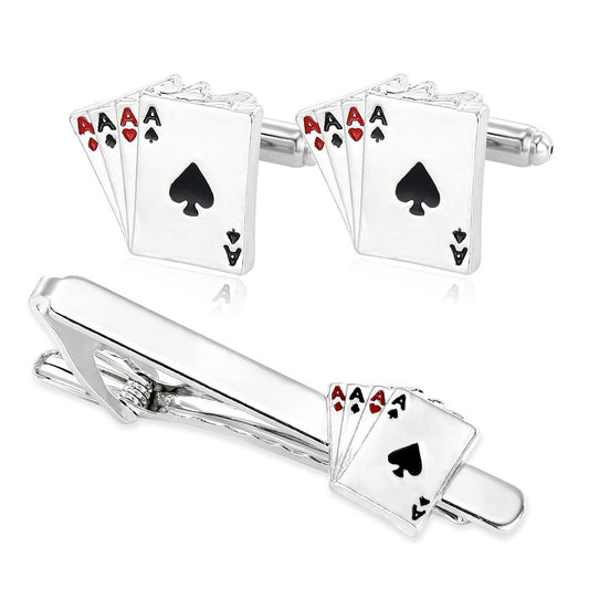 Poker Cufflinks Business Shirt Cufflinks Tie Clip