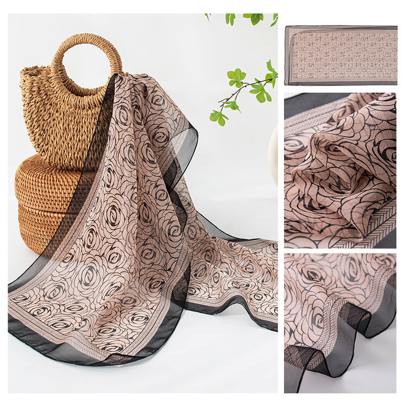 Silk Scarf Women's Mulberry Silk Printed Scarf