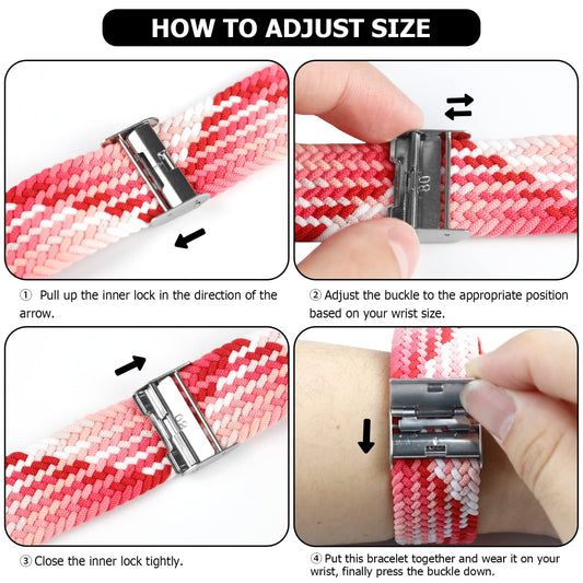 Nepfaivy Compatible With Apple Watch Band - 38mm 40mm 41mm 42mm 44mm 45mm 49mm Braided Stretchy Sport Band For Apple Watch Series SE 8 7 6 5 4 3 2 1, Women Men Nylon Fabric Elastic Loop Breathable Wat