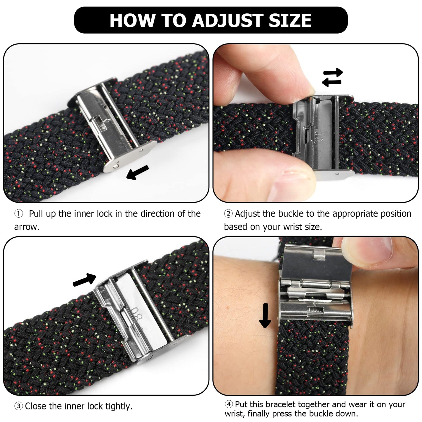 Nepfaivy Compatible With Apple Watch Band - 38mm 40mm 41mm 42mm 44mm 45mm 49mm Braided Stretchy Sport Band For Apple Watch Series SE 8 7 6 5 4 3 2 1, Women Men Nylon Fabric Elastic Loop Breathable Wat