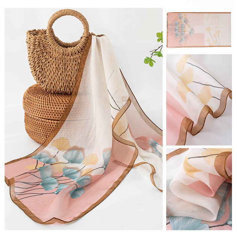 Silk Scarf Women's Mulberry Silk Printed Scarf