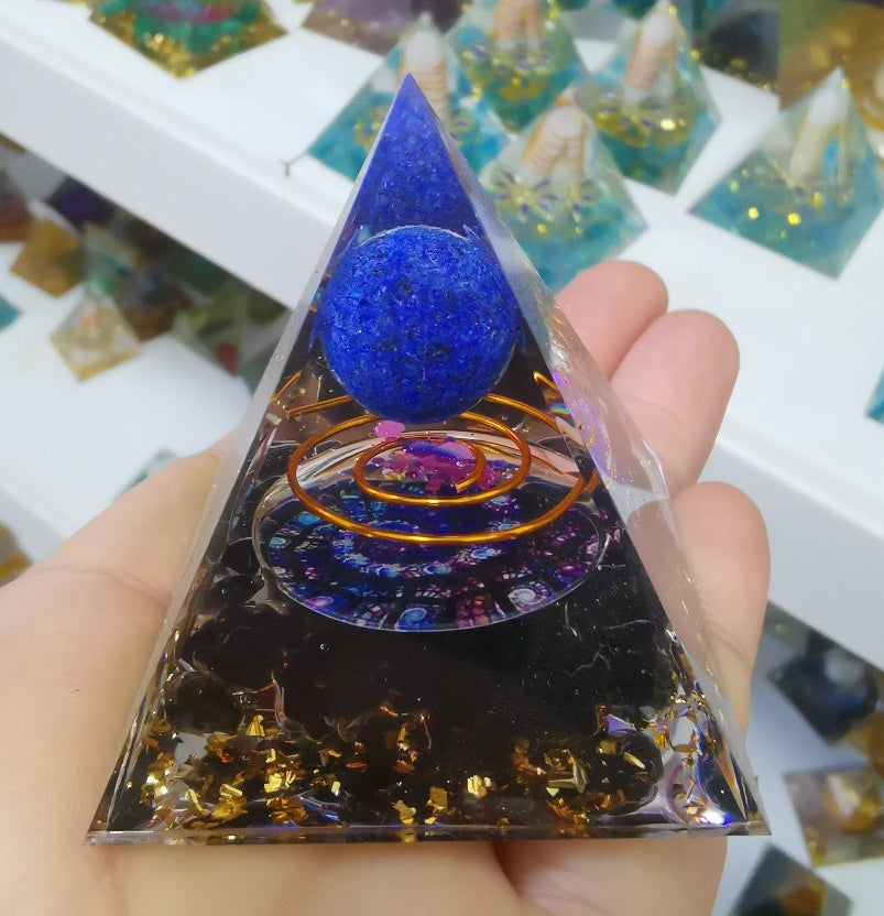 Pyramid Decoration Natural Crystal Spiritual Resin Craft