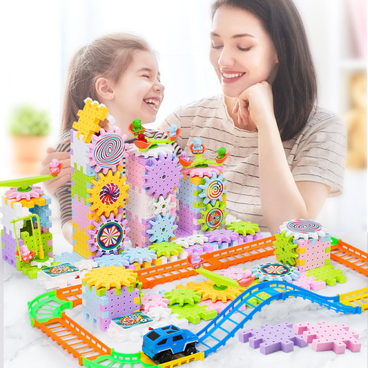 Build 3D Puzzle with basic gears for 3-6 Years Old (83 or 203 pieces)