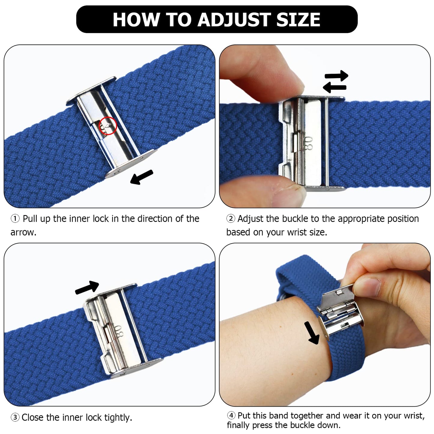 Nepfaivy Compatible With Apple Watch Band - 38mm 40mm 41mm 42mm 44mm 45mm 49mm Braided Stretchy Sport Band For Apple Watch Series SE 8 7 6 5 4 3 2 1, Women Men Nylon Fabric Elastic Loop Breathable Wat