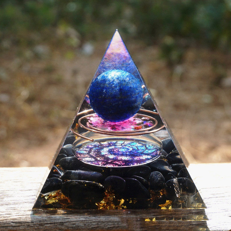 Pyramid Decoration Natural Crystal Spiritual Resin Craft