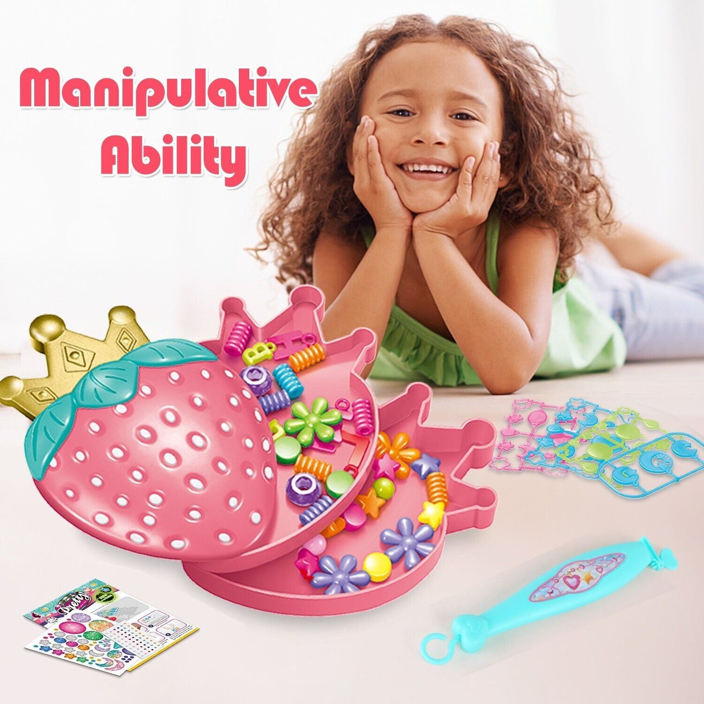 Children's Bracelet Making Kit, Beaded Rope DIY, Children's Hand Knitting Beading Games, Craft Rope Making Tools, Children's Game Activity Sets .Logistics Is Randomly Sent By UPS,USPS,FEDEX.