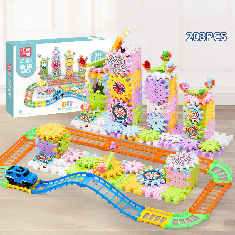 Build 3D Puzzle with basic gears for 3-6 Years Old (83 or 203 pieces)